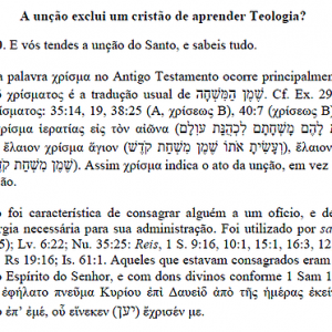 A unção exclui um cristão de aprender?