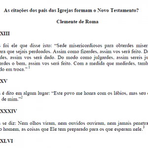 As citações dos pais das Igrejas formam o Novo Testamento?