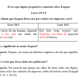 Erros que alguns pregadores cometem sobre Zaqueu.