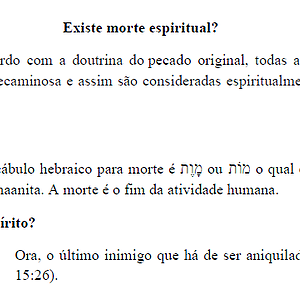 Existe morte espiritual?