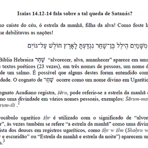 Isaías 14.12-14 se aplica a queda de Satanás?