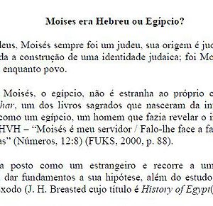 Moisés era Hebreu ou Egípcio?