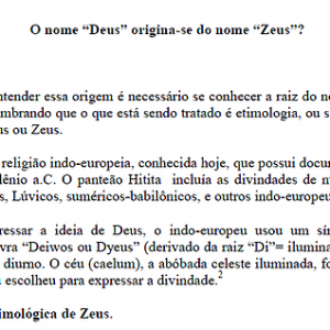 O nome Deus origina-se de Zeus?