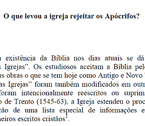 O que levou a Igreja rejeitar os Apócrifos?