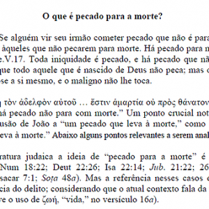 O que é pecado para a morte?