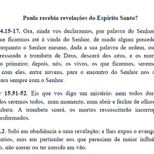 Paulo tinha revelações do Espírito Santo?