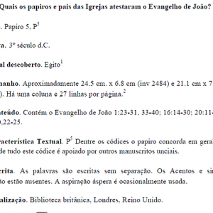 Quais papiros atestaram o Evangelho de João?