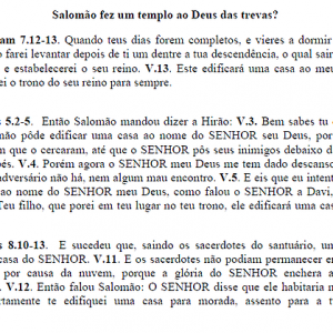 Salomão fez um templo ao Deus das trevas?