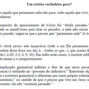 Um cristão verdadeiro peca?