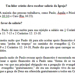 O Pastor deve receber salário da Igreja?